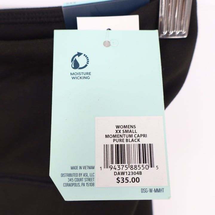 DSG Womens Momentum High Rise Capri Leggings Pure Black XXS