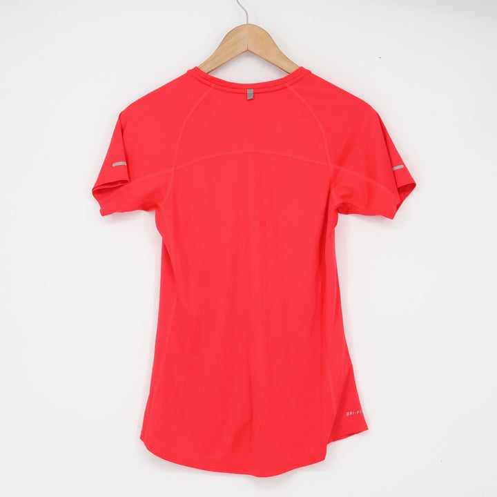 Nike T-Shirt Womens Small Dri-FIT Running Red Reflective Excellent