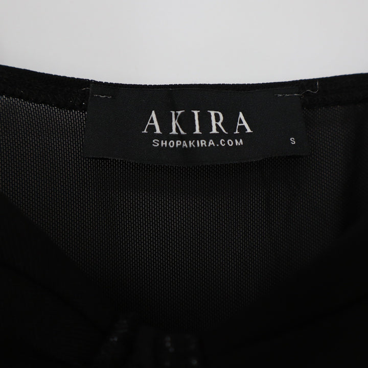 Akira Bodysuit Womens S JT3893 Black Rhinestone Mesh Corset Excellent