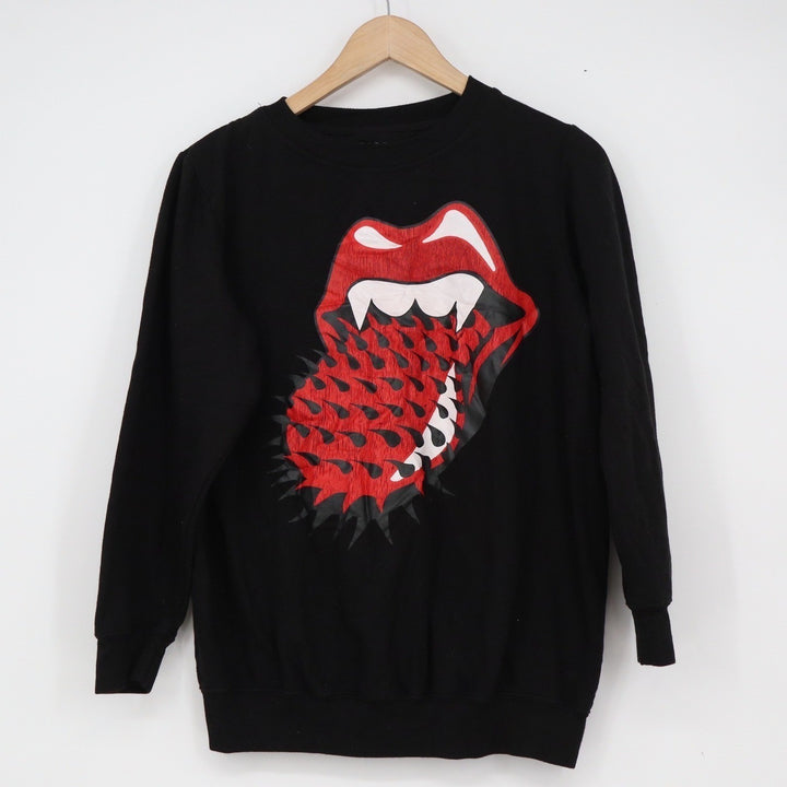 Rolling Stones Spiked Vampire Tongue Graphic Sweatshirt Black Small Bravado