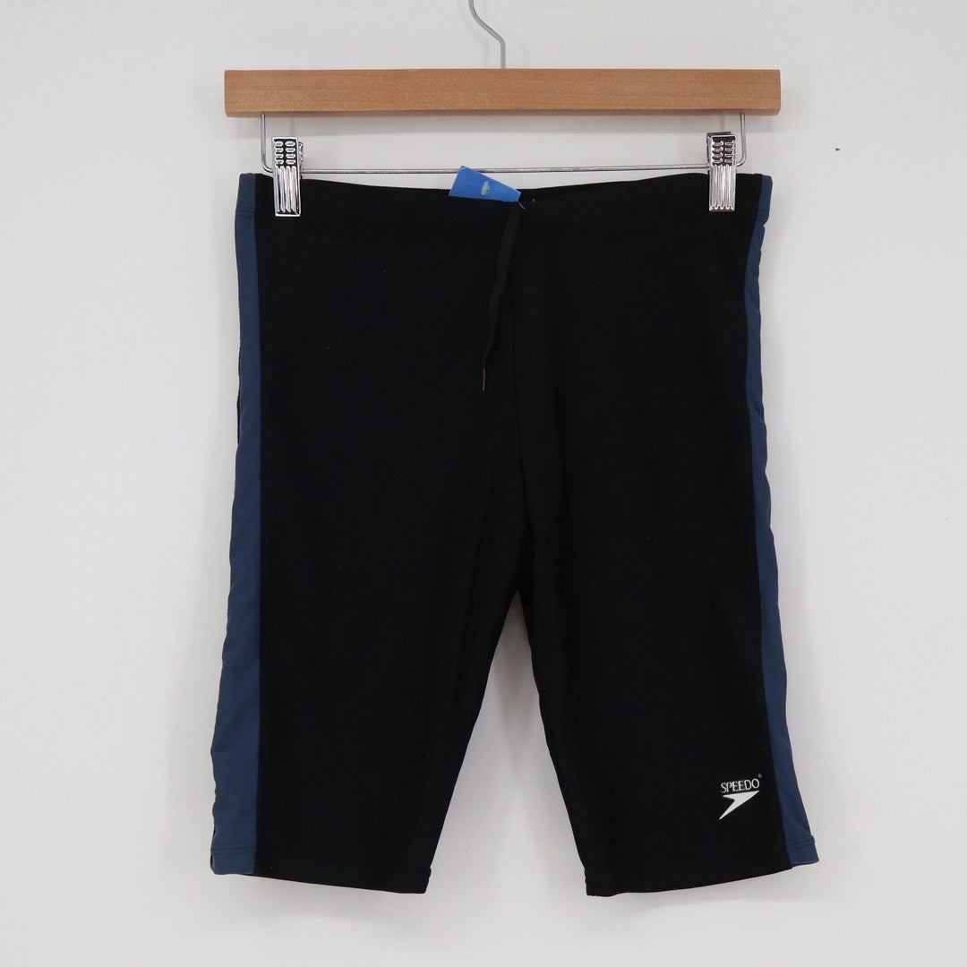 Speedo Mens Jammers Swim Shorts Black Blue Athletic Training Trunks Size 36 NEW