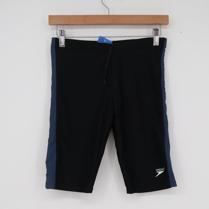 Speedo Mens Jammers Swim Shorts Black Blue Athletic Training Trunks Size 36 NEW