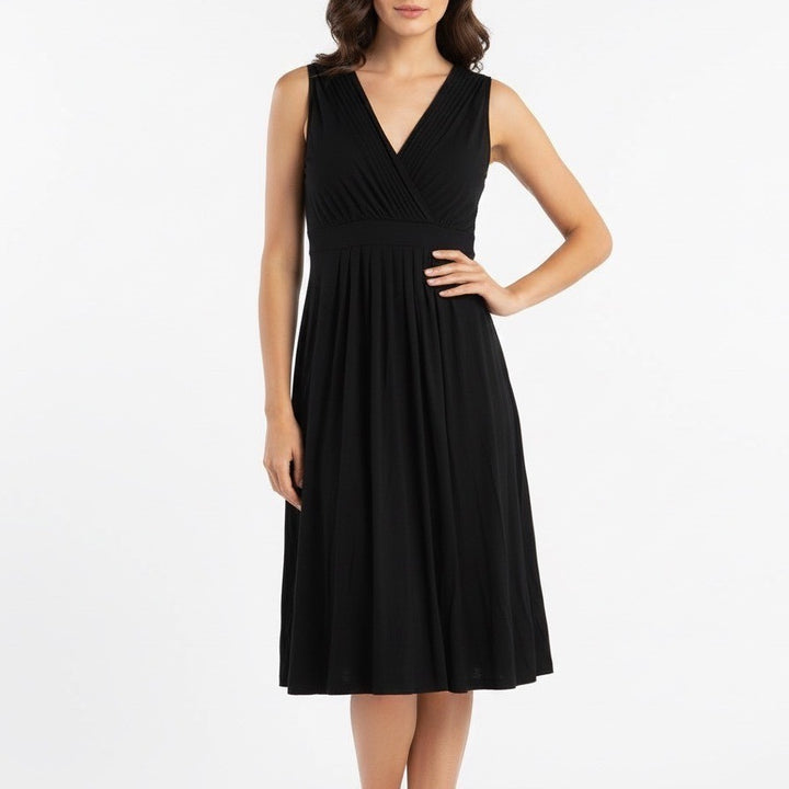 Liz Lange Maternity Nursing Friendly Fit & Flare Dress Women Large Black Stretch
