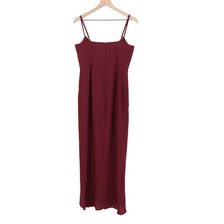 Showpo Andrina Wine Red Corset Midi Dress High Low Wrap SD22050142 Mens 8