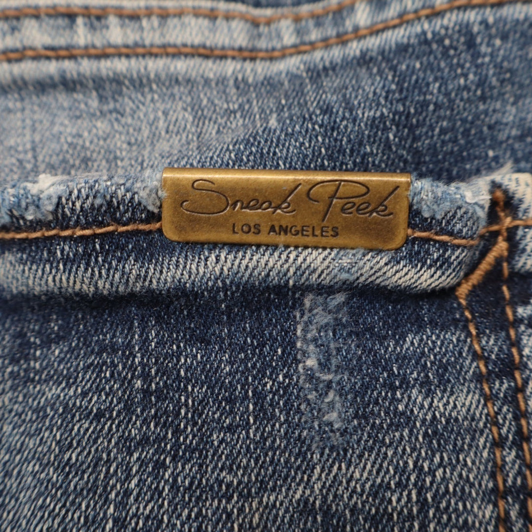 Sneak Peek Los Angeles Distressed Skinny Jeans Medium Wash Ripped Size 7