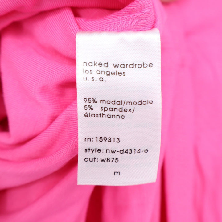 Naked Wardrobe Neon Pink Long Sleeve Bodycon Mini Dress M