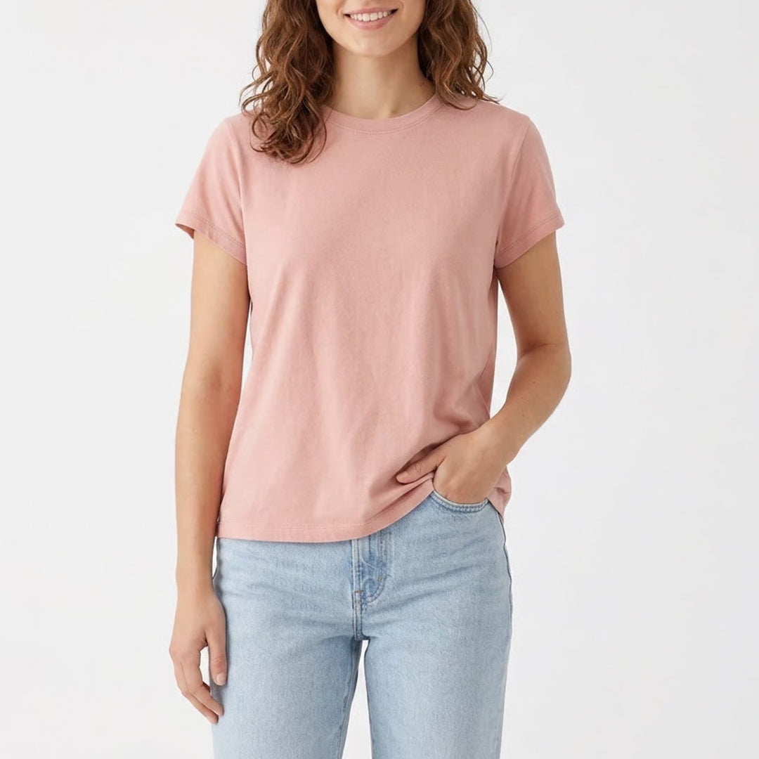 Universal Thread T-Shirt Womens L Blush Cotton Short Sleeve Crew Neck Pullover