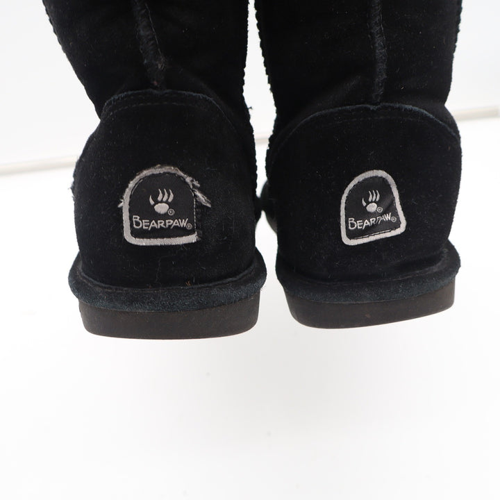 Bearpaw Elle Tall Black Suede Sheepskin Lining Winter Boots Womens Size 10
