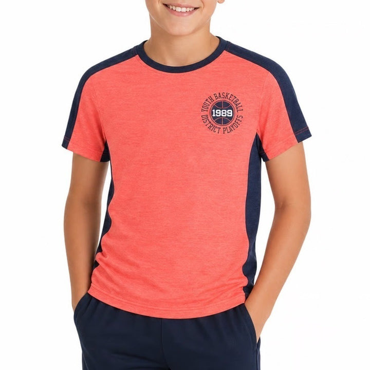 DSG Boys Cabana Coral Pieced Graphic Movement Tee Basketball Shirt Size M 10-12