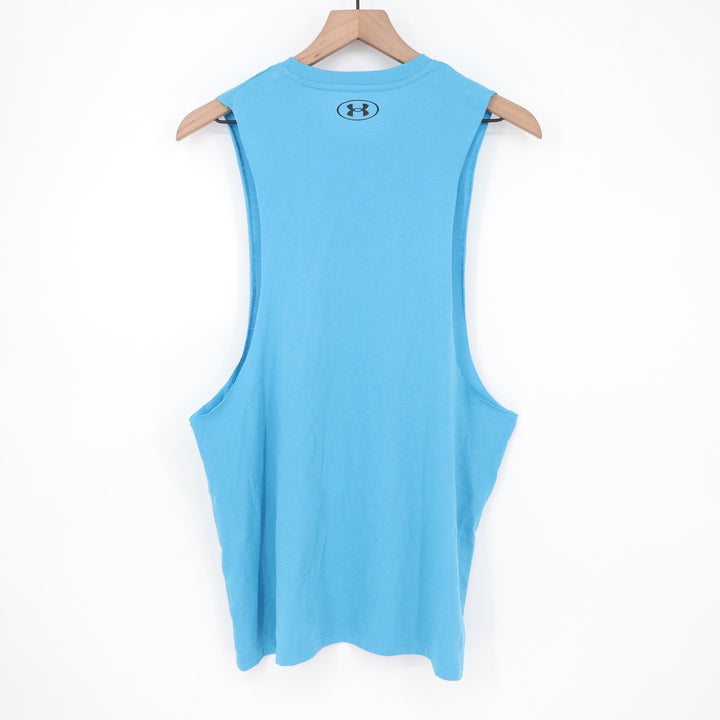 Under Armour Mens Blue Muscle Tank Top Loose Fit Sleeveless Gym Shirt Size M