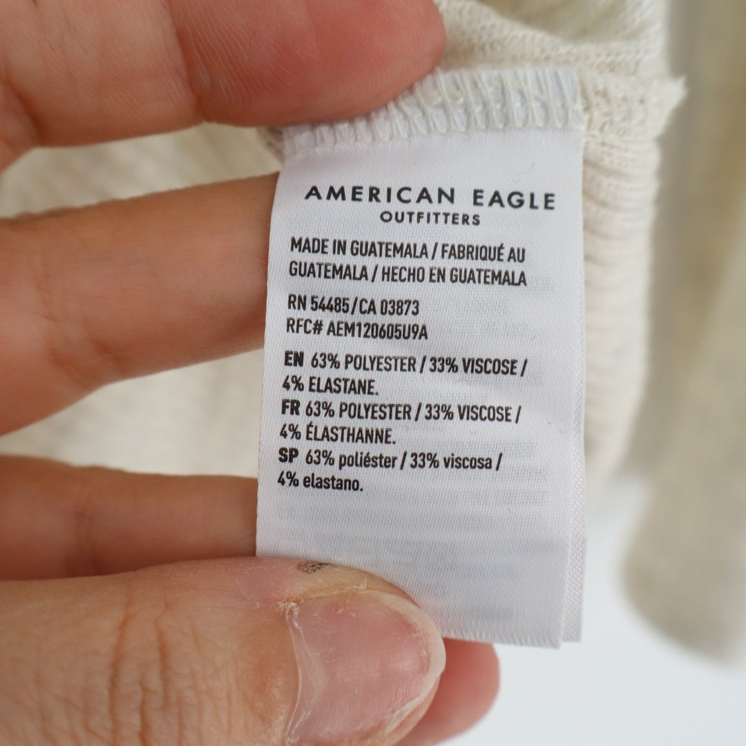 American Eagle Outfitters Soft & Sexy Plush Hoodie Womens Large White Round Hem