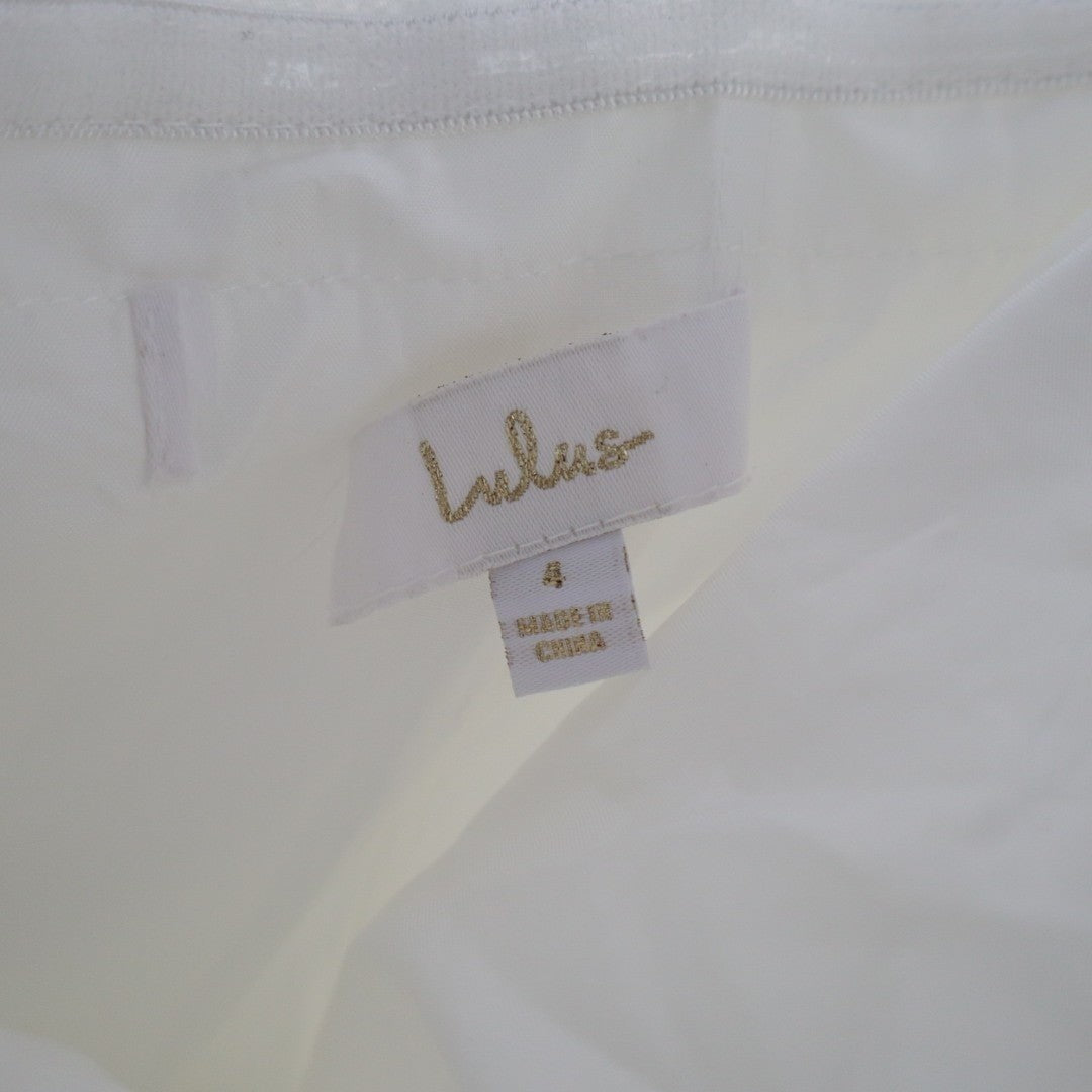 Lulus Lifetime of Love A-Line Gown Dress Womens 4 White Strapless Front Slit