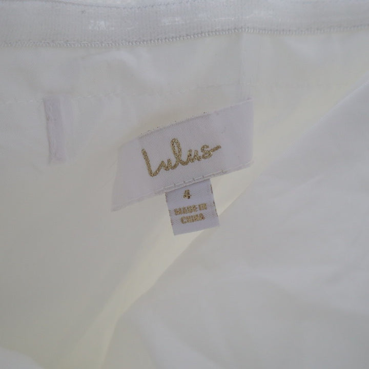 Lulus Lifetime of Love A-Line Gown Dress Womens 4 White Strapless Front Slit