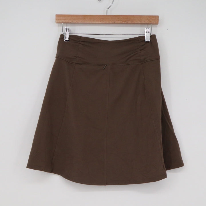 Athleta Brown Athletic Skort A-Line Wide Waistband Back Pocket Womens SP