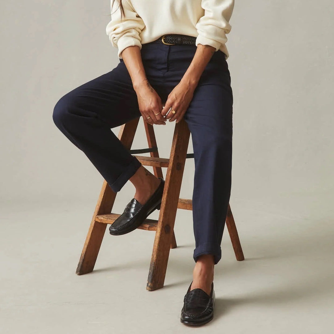 American Giant Sawbuck Chino Pants Women's 16 Navy Cotton Made in USA