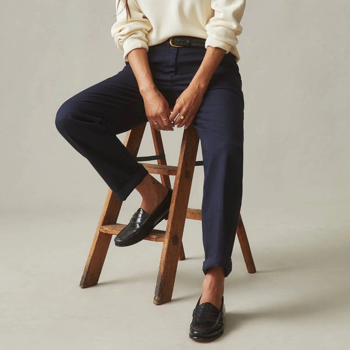 American Giant Sawbuck Chino Pants Women's 16 Navy Cotton Made in USA