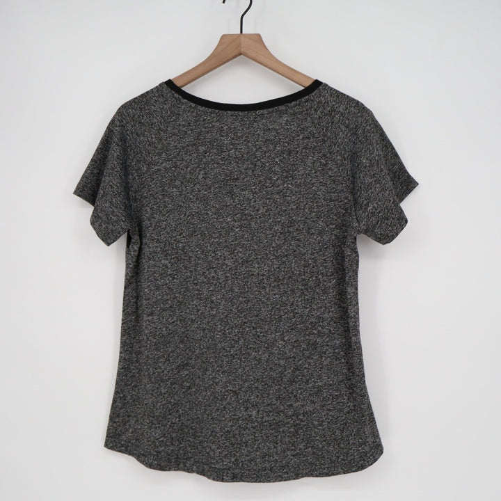 Miss Fortune T-Shirt Womens Large Gray Space Dye Crew Neck Raglan Sleeve Active