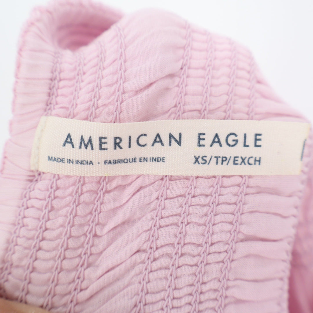 American Eagle Pink Smocked Waist Cotton Gauze Midi Skirt XS