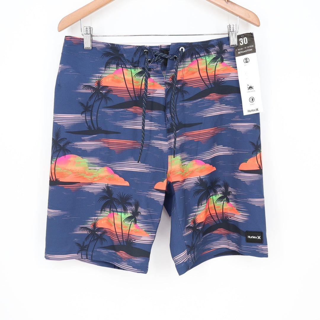 Hurley Phantom Eco Weekender 20 Mens Board Shorts Size 30 Tropical Sunset Navy
