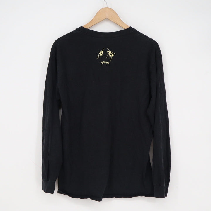 Ngoodies Mens Long Sleeve Graphic Tee Black Send Noods Anime Eyes Size M