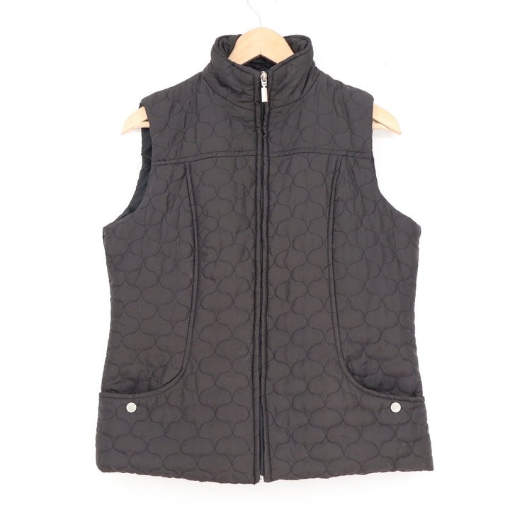 Jane Ashley Womens Black Quilted Full Zip Mock Neck Vest Jacket Size M BHA0653