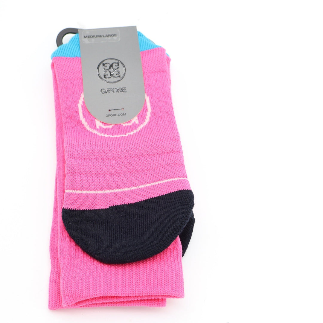 G/FORE Ladies Pray For Birdies Crew Socks Knockout Pink Medium Large