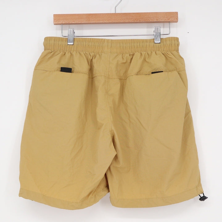 Original Deluxe Supply Mens Tan Nylon Cargo Shorts Elastic Waist Khaki Large