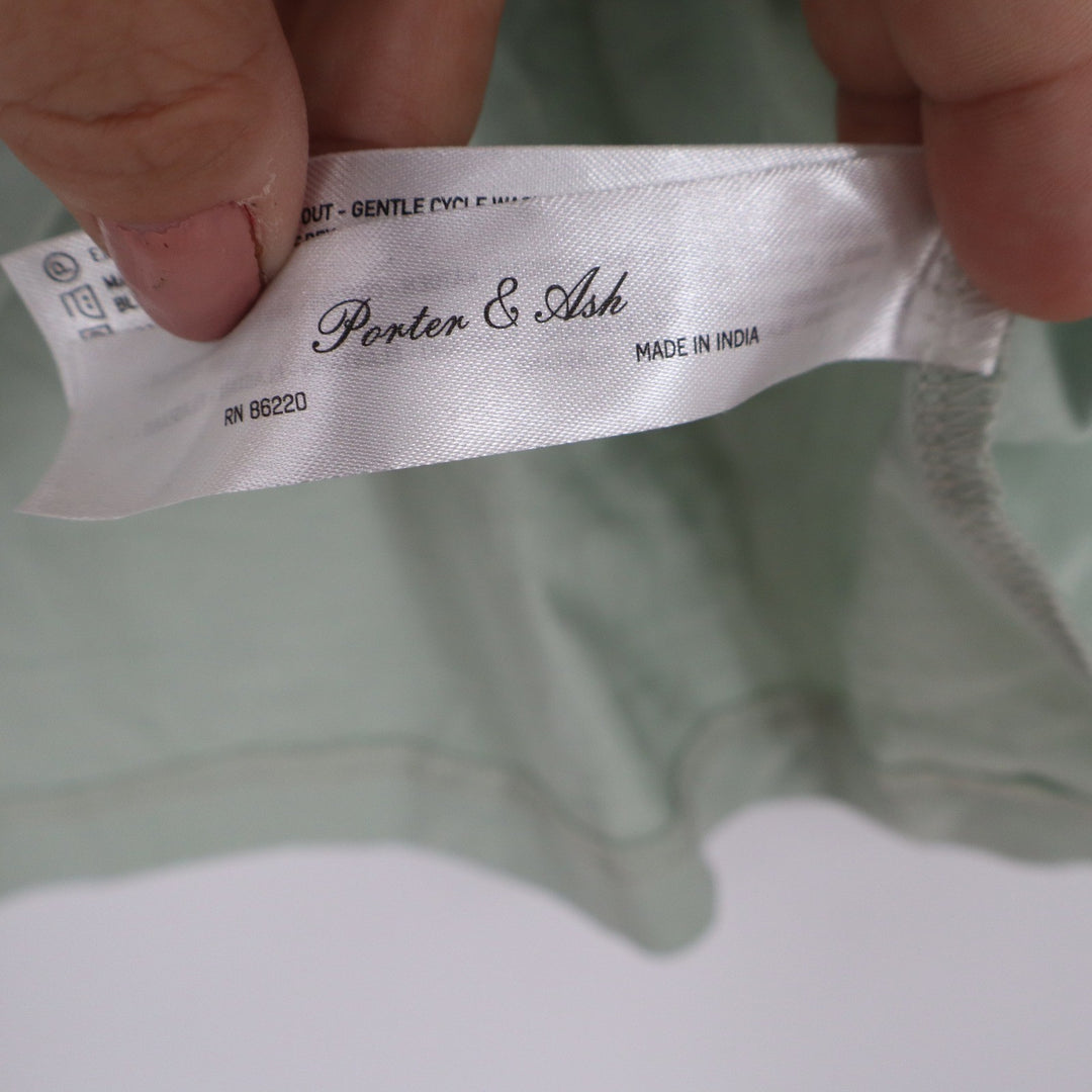 Porter & Ash Performance Tee Mens Small Sage Green Short Sleeve Cotton Stretch