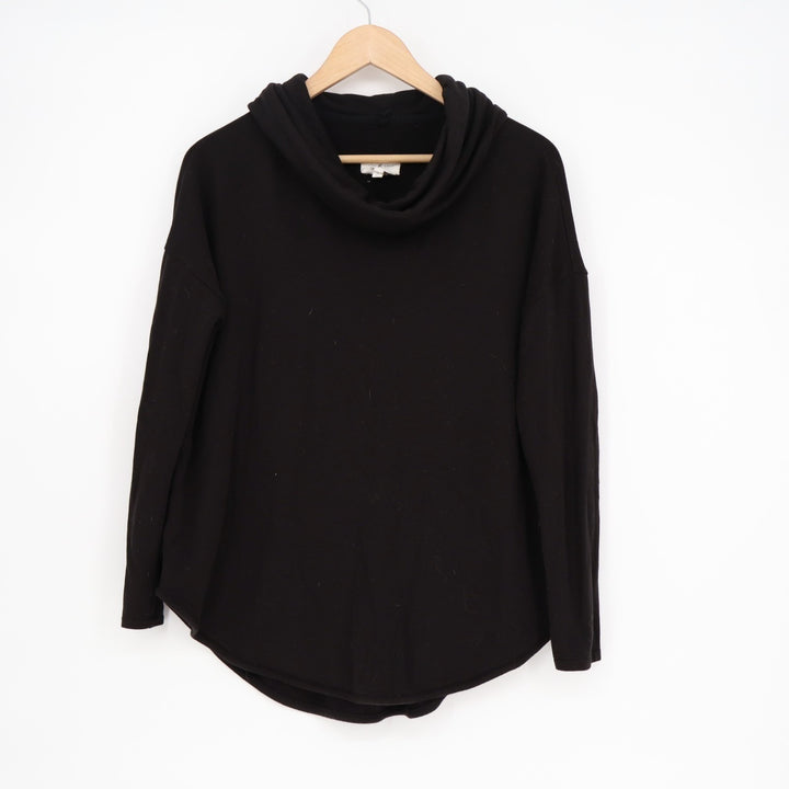 Lou & Gray Signature Soft Tunic Top Womens Small Black Cowl Neck Long Sleeve
