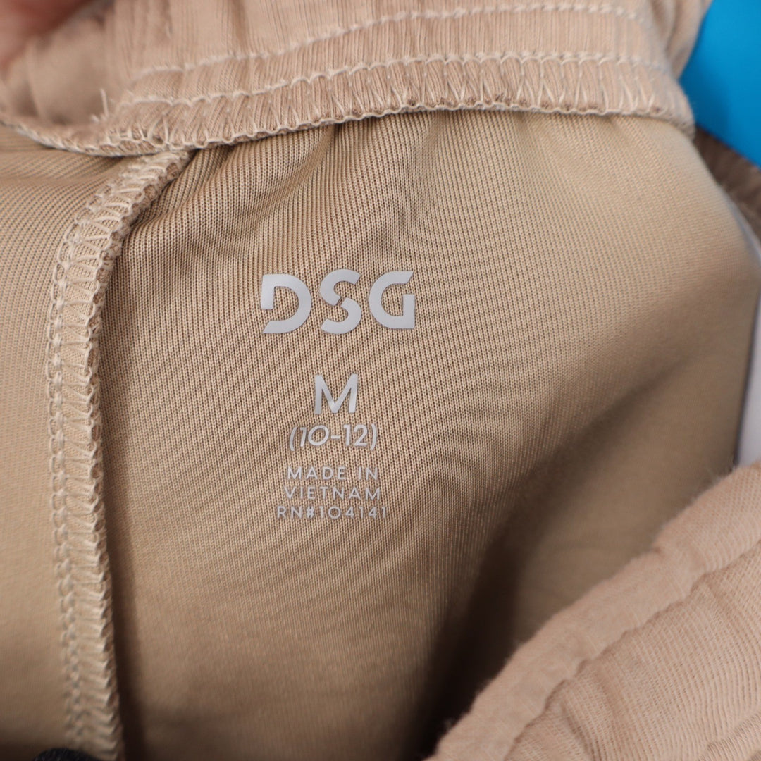 DSG Boys Sport Fleece Jogger Khaki Tan Size Medium M 10-12 Zipper Pocket