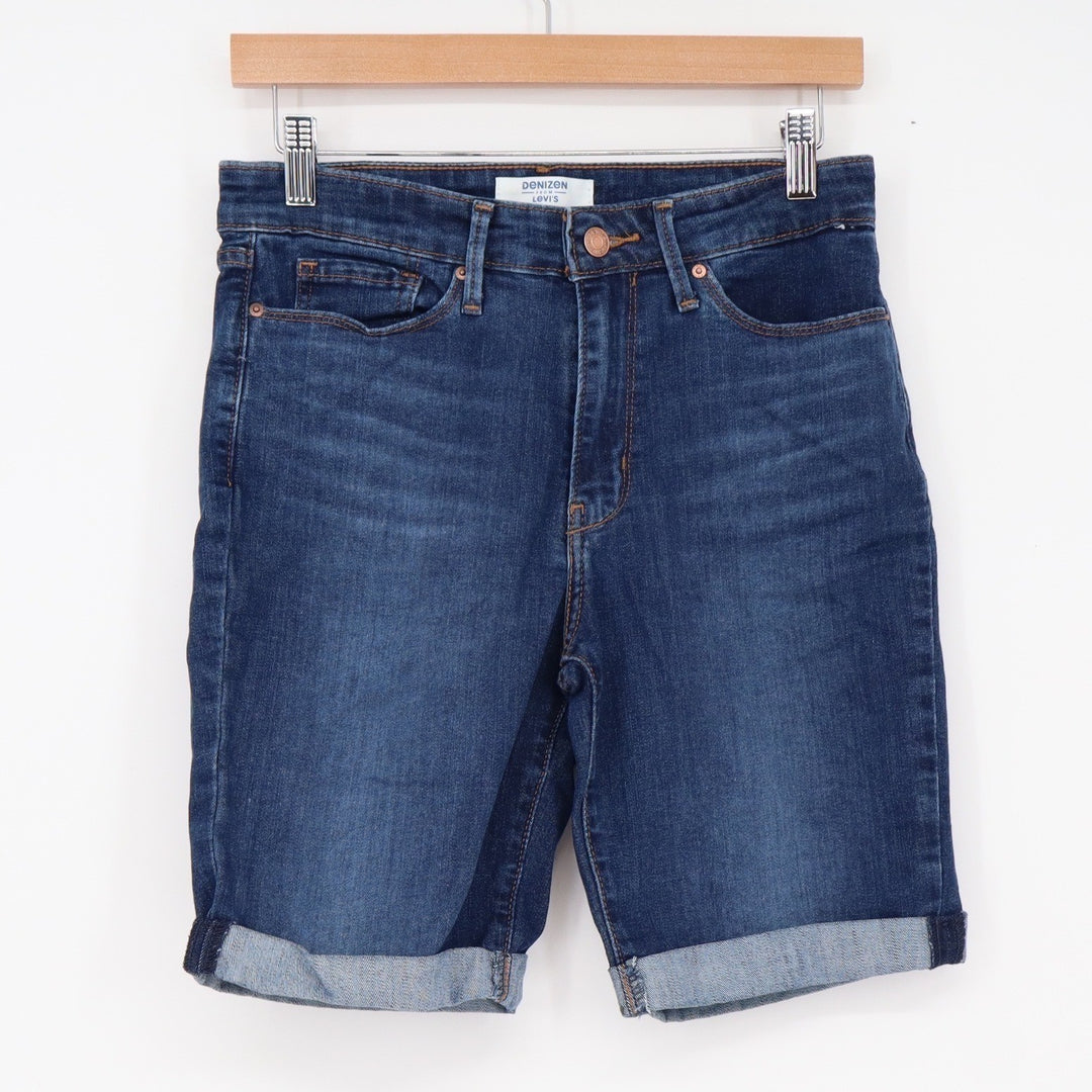 Denizen Bermuda Shorts Womens 6 Bermuda Dark Wash Denim Cuffed Excellent