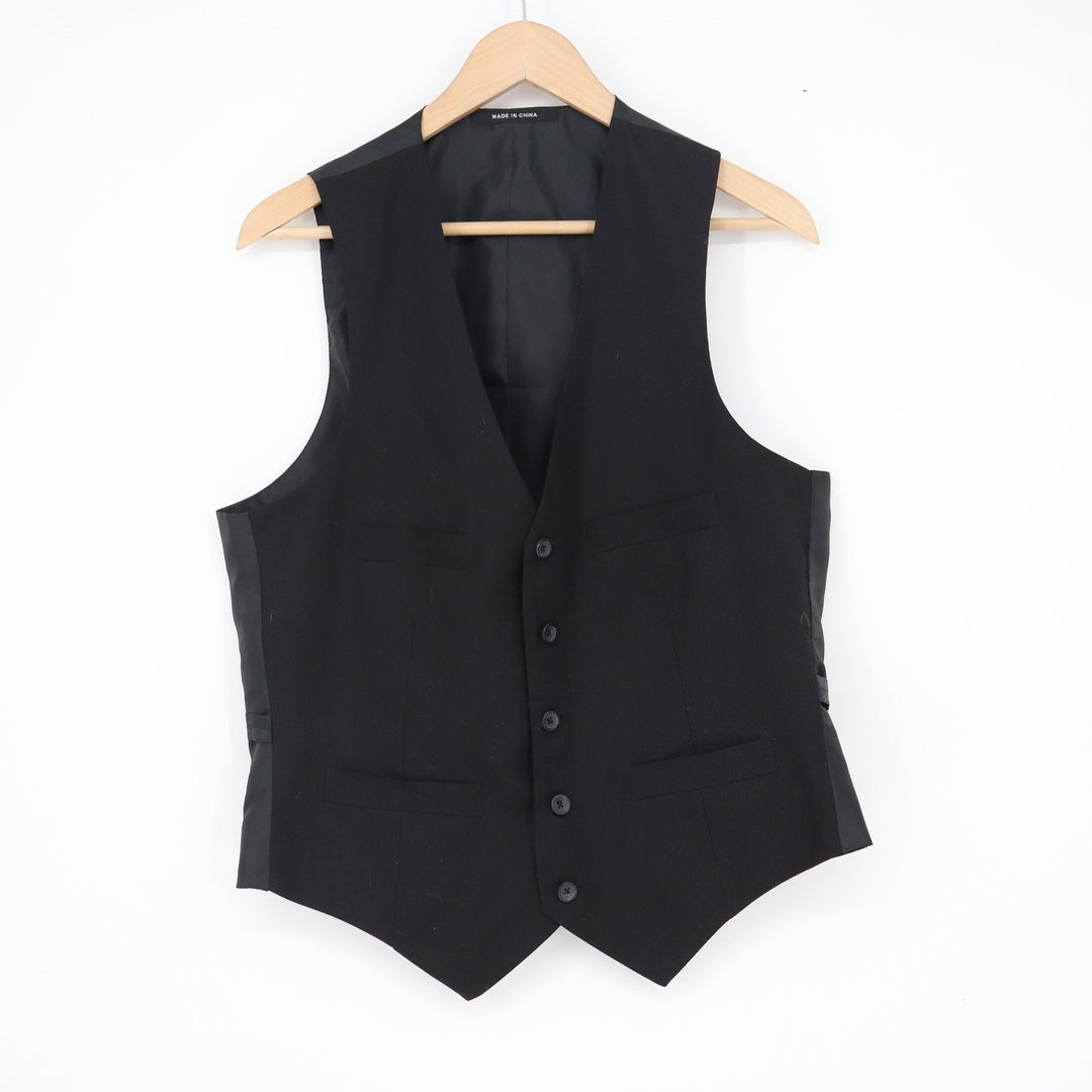 Kenneth Cole Reaction Mens Black Suit Vest Waistcoat Size S Formal Wedding