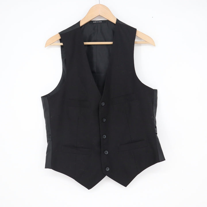 Kenneth Cole Reaction Mens Black Suit Vest Waistcoat Size S Formal Wedding