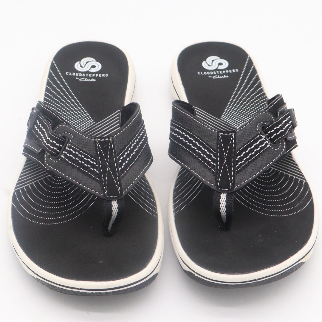 Clarks Cloudsteppers Womens 8 Black Arla Glison Thong Sandals Flip Flops
