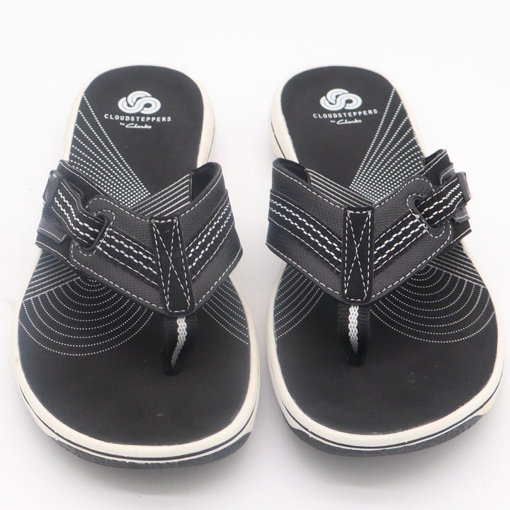 Clarks Cloudsteppers Womens 8 Black Arla Glison Thong Sandals Flip Flops
