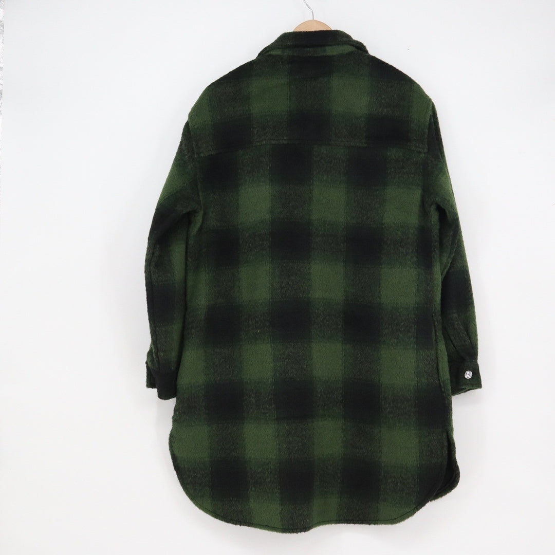 Casa Cabana Brenda Plaid Shacket Black Army Green Buffalo Check Button Down S
