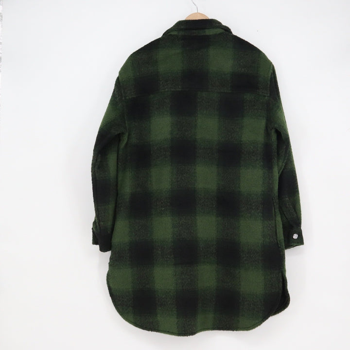 Casa Cabana Brenda Plaid Shacket Black Army Green Buffalo Check Button Down S