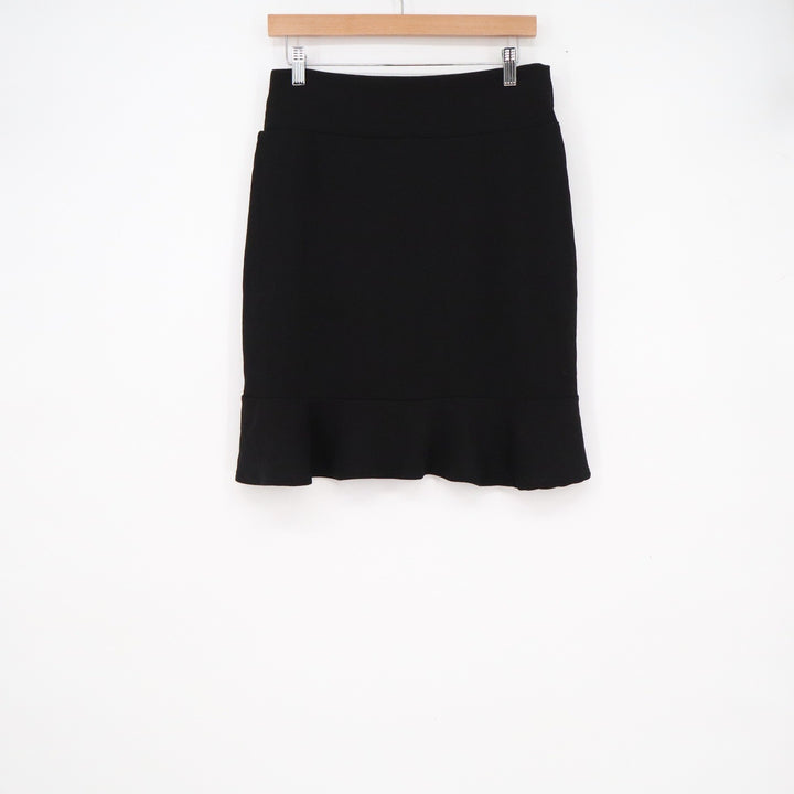 Agnes & Dora Womens XL Black Ruffle Hem Pencil Skirt Elastic Waist Made in USA