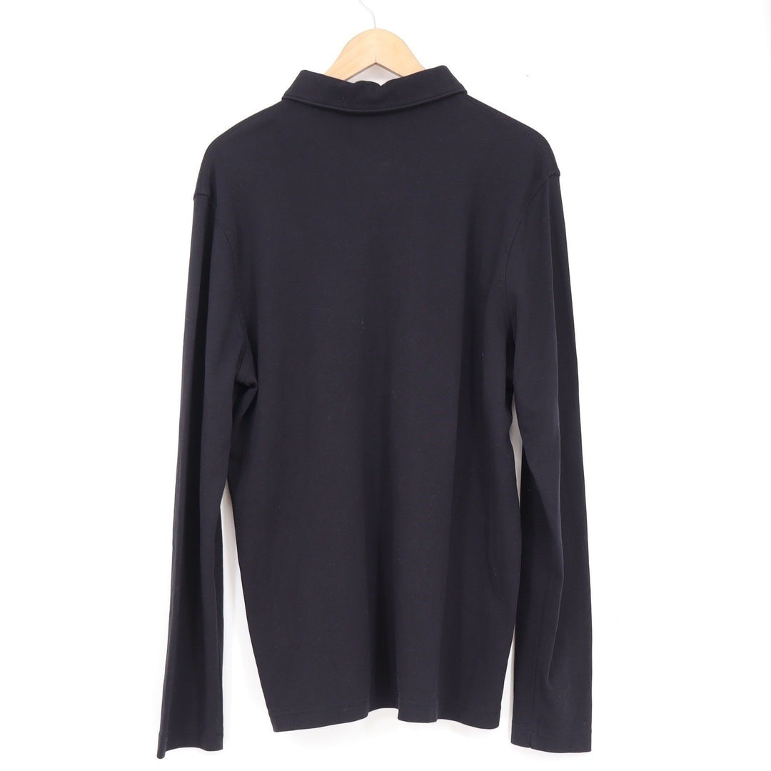14th & Union Mens Large Black Long Sleeve Cotton Polo Shirt
