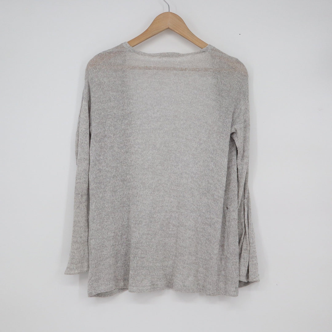 HM Girls Grey Marled Open Front Lightweight Knit Cardigan Sweater Size 10-12Y