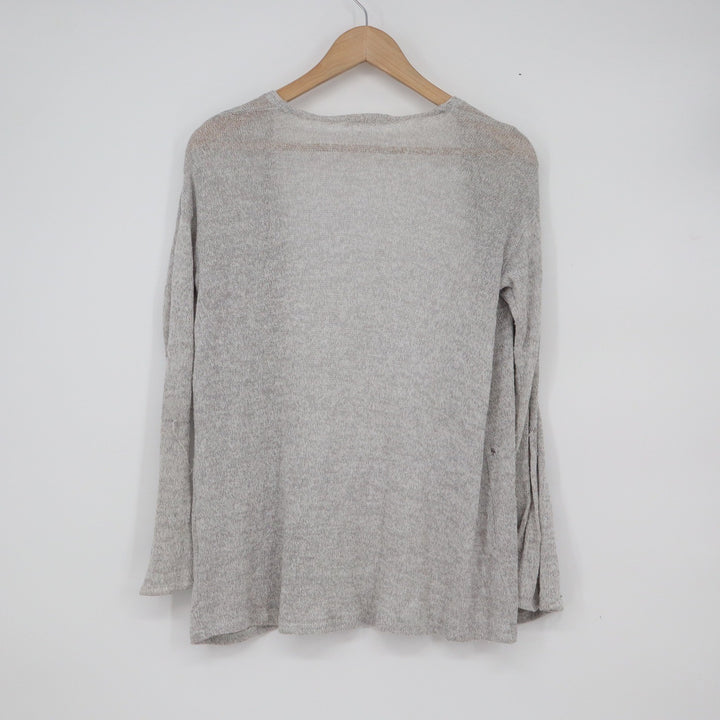HM Girls Grey Marled Open Front Lightweight Knit Cardigan Sweater Size 10-12Y