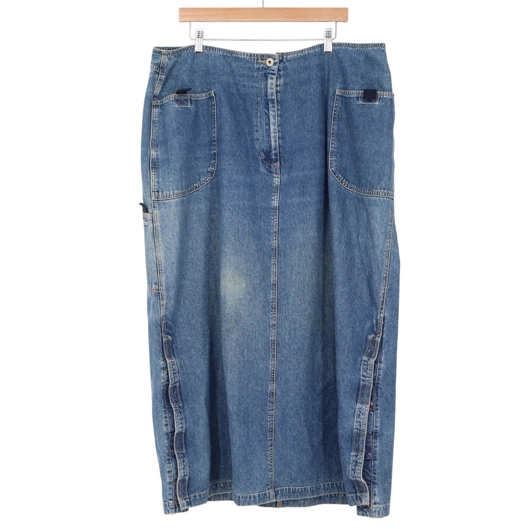 J.L. N.Y. Skirt Woman 20W Maxi Carpenter Blue Denim Utility Excellent