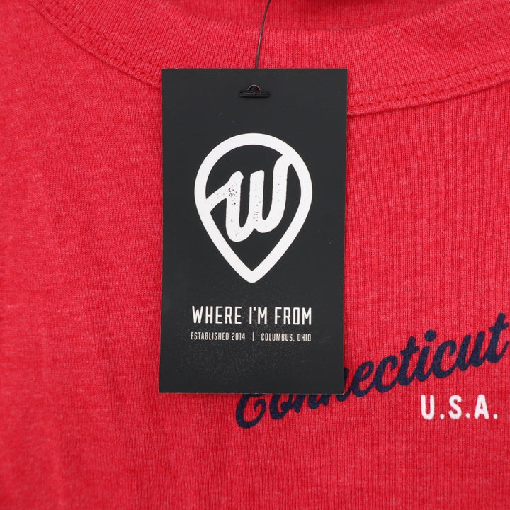 Where I'm From Connecticut USA Graphic Tank Top Red Heather XL