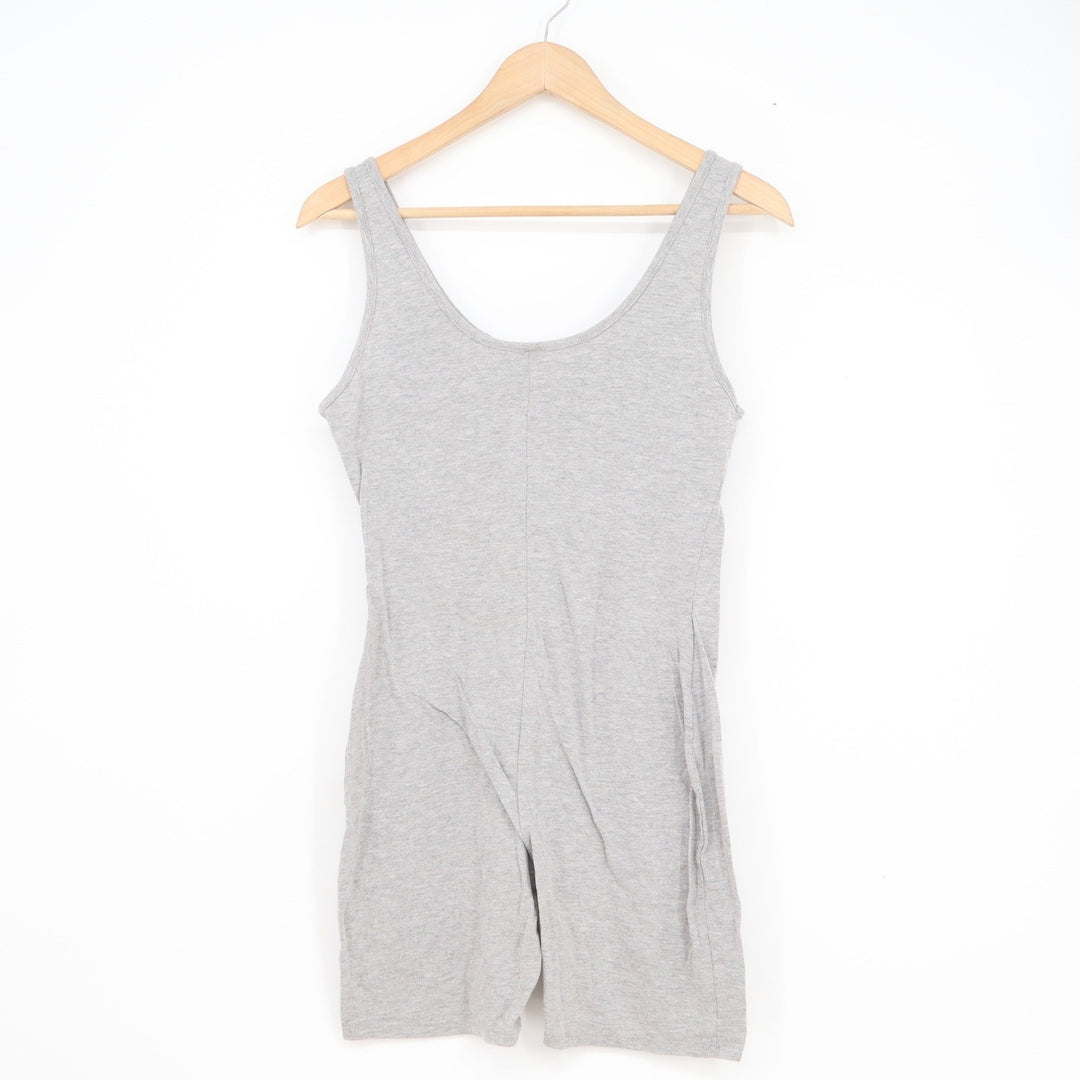 JNK Womens Heather Gray Cotton Spandex Sleeveless Romper Unitard Large