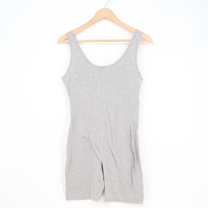 JNK Womens Heather Gray Cotton Spandex Sleeveless Romper Unitard Large