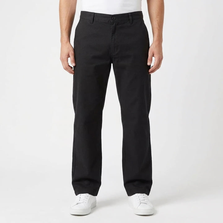 Twinhill Mens Black 100% Cotton Chino Pants Straight Leg 32x28