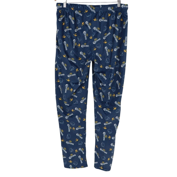 Corona Beer Pajama Pants Lounge Pants Sleepwear Size L Navy All Over Print