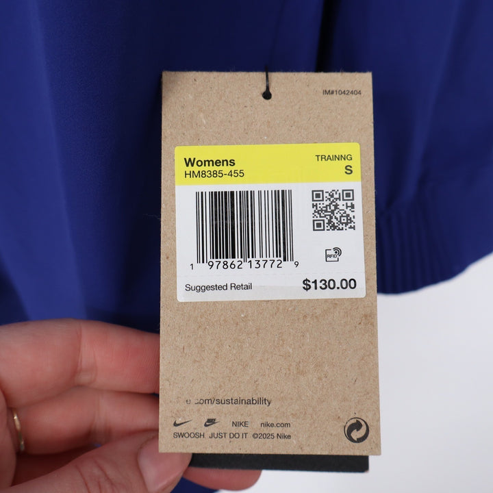 Nike 24.7 Dri-FIT Womens Royal Blue Button Up Shirt Small NEW