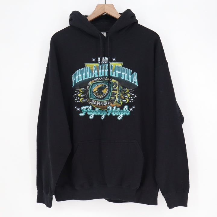 Gildan Philadelphia World Champions Flying High Graphic Hoodie Black Mens XL