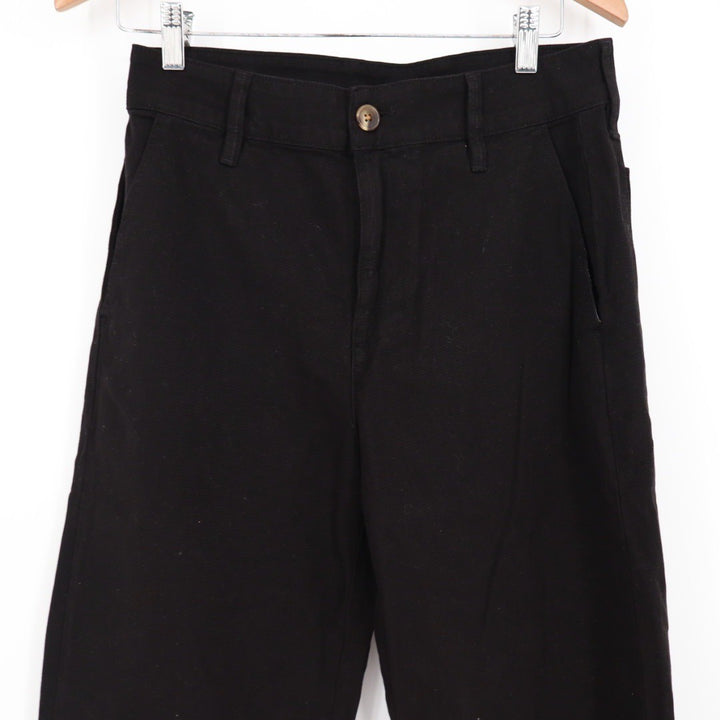 American Giant Black Wide Leg Cropped Pants Size 6 Made in USA